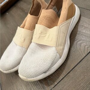 APL Women's Tan and White Slip-On Athletic Shoes